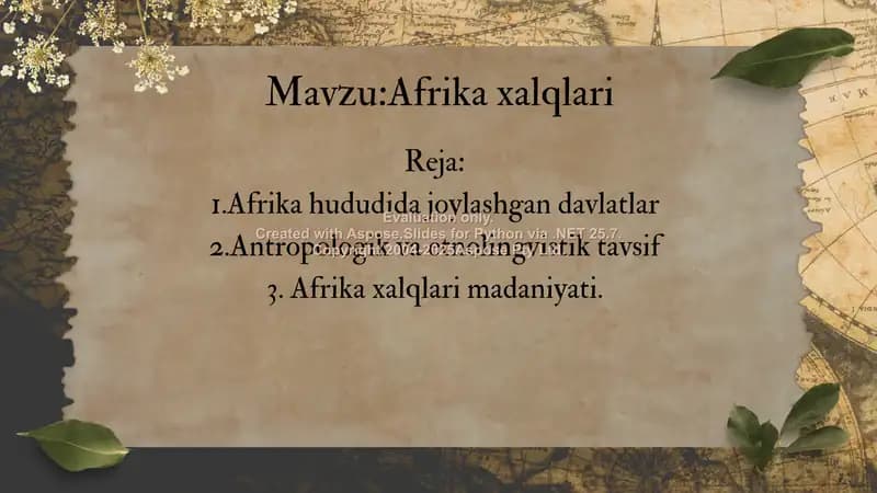 Afrika xalqlari haqida