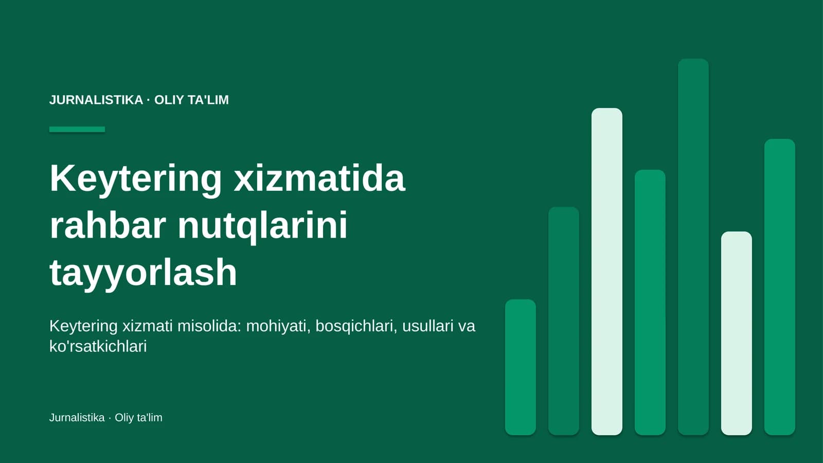 Keytering xizmatida rahbar nutqlarini tayyorlash