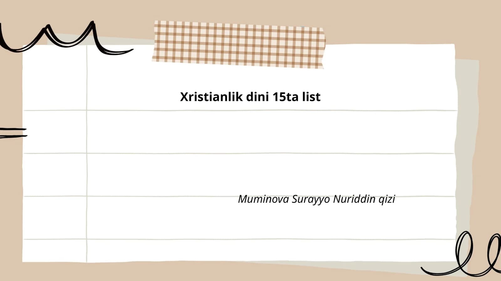 Xristianlik dini 15ta list