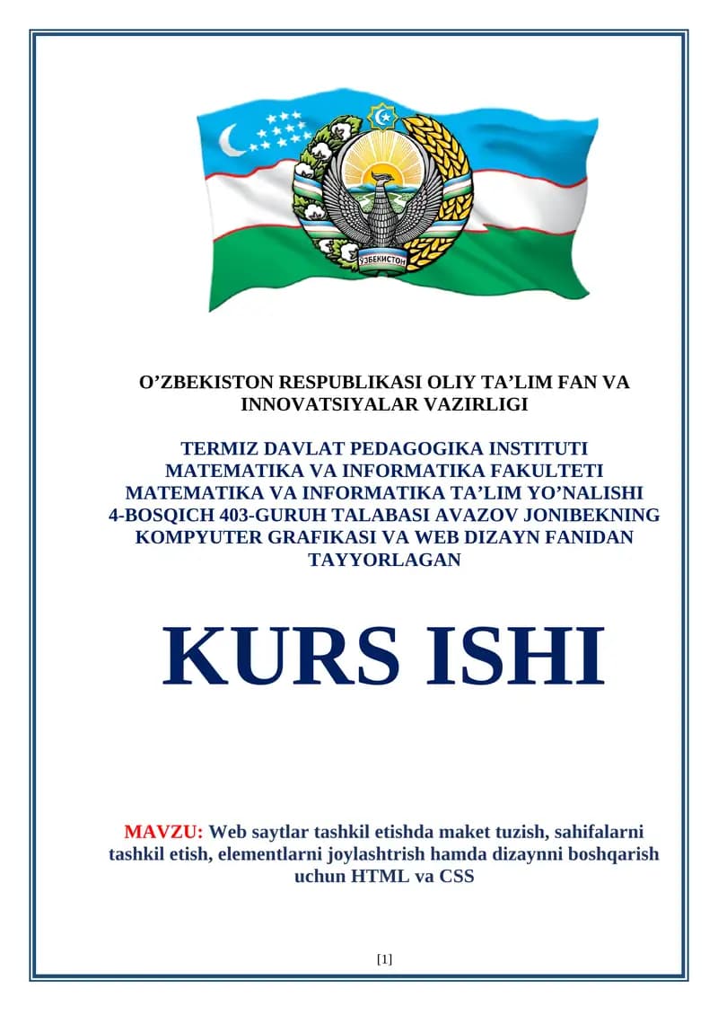 Web saytlar tashkil etish