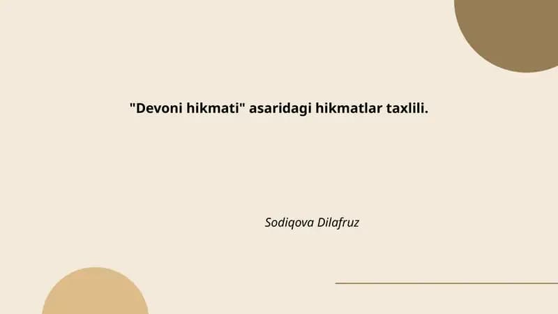 Devoni hikmati