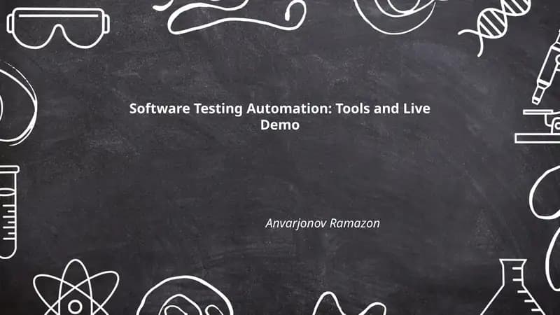 Software Testing Automation: Tools and Live Demo
