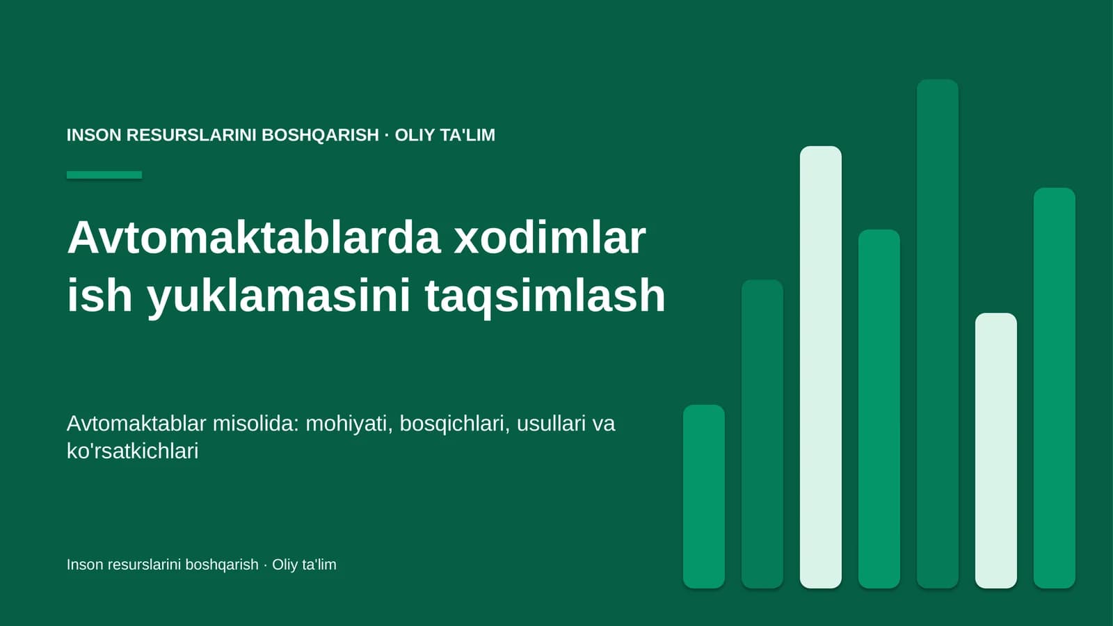 Xodimlar ish yuklamasini taqsimlash: mohiyati