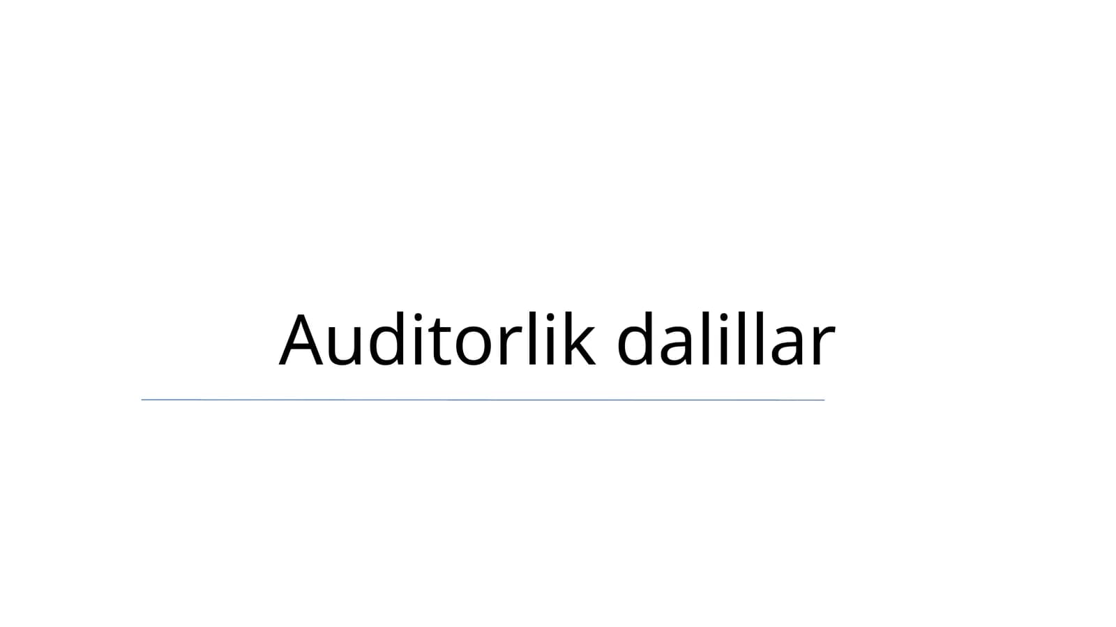 Audit dalillar