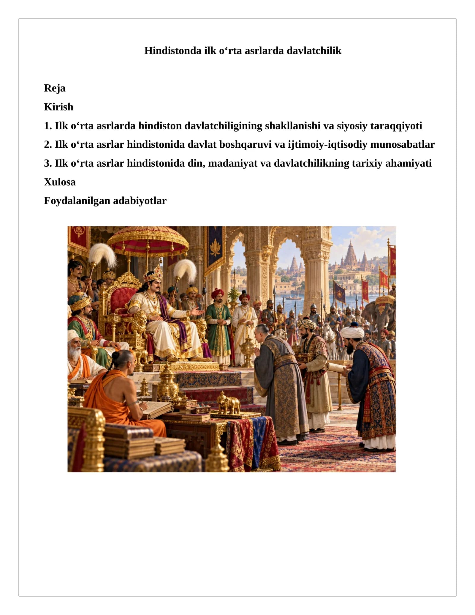Hindistonda ilk o‘rta asrlarda davlatchilik