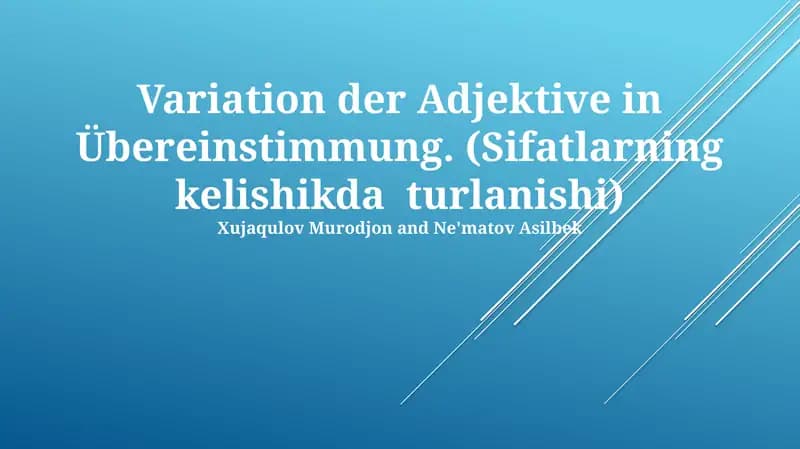 Variation der Adjektive in Übereinstimmung