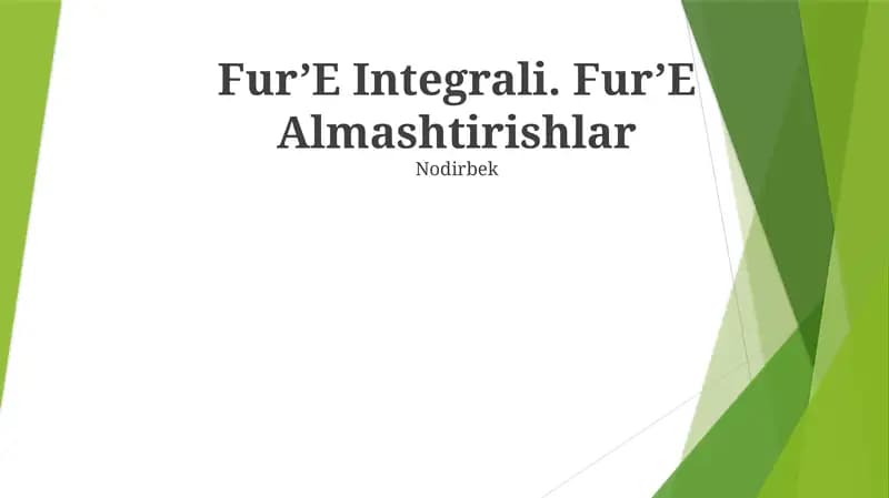Fur’E Integrali
