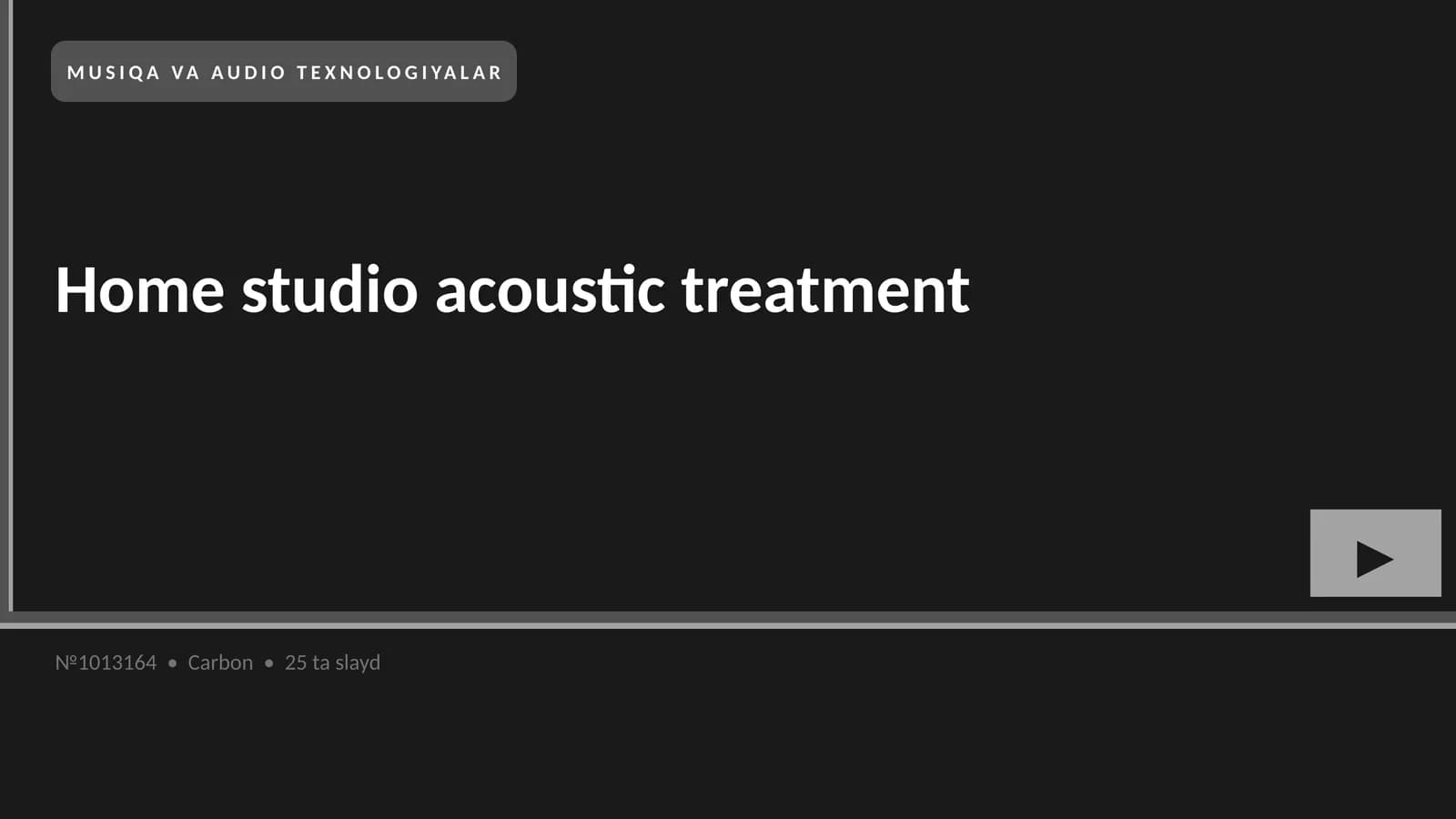 Home studio acoustic treatment