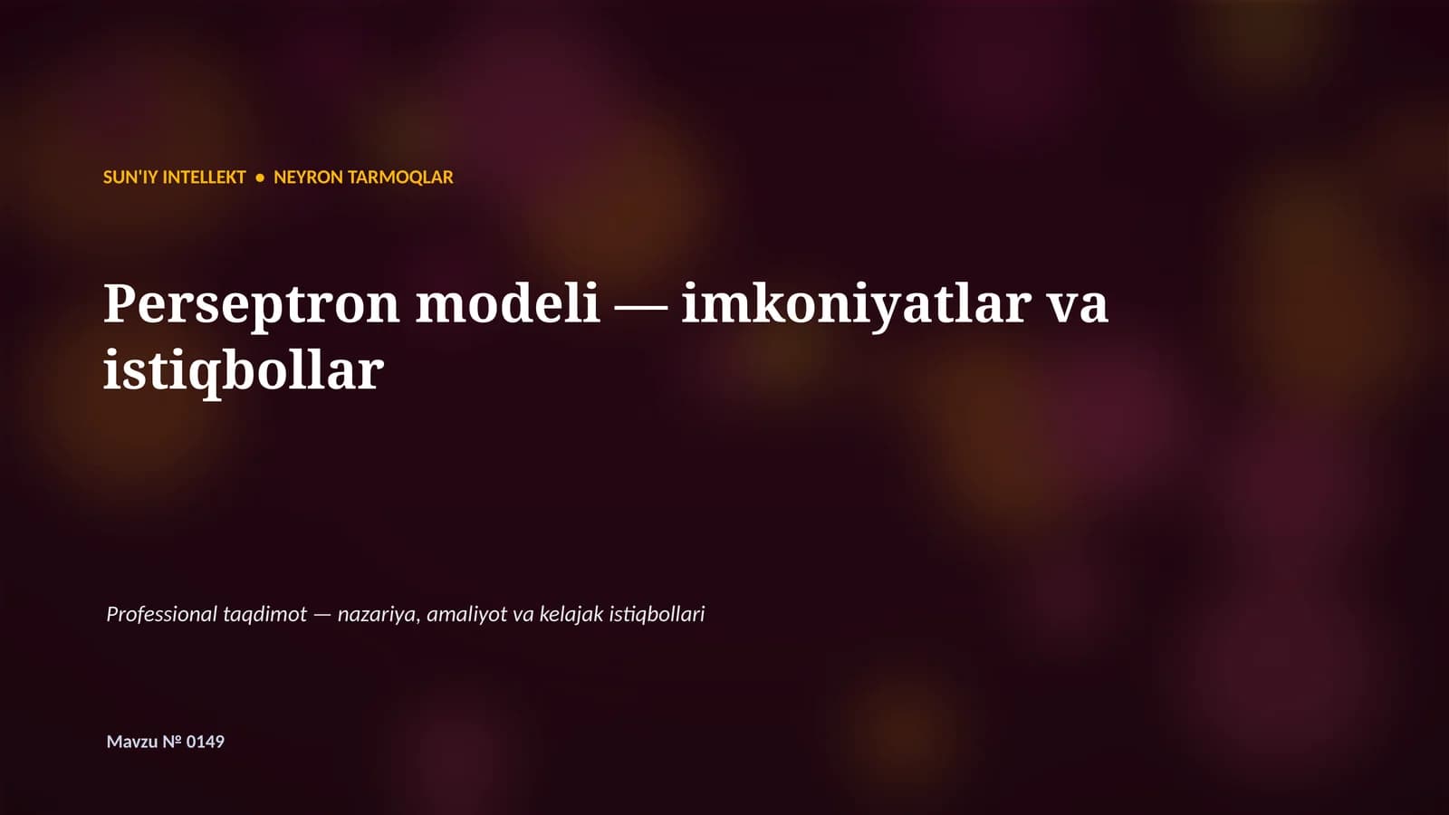 Neyron Tarmoqlar