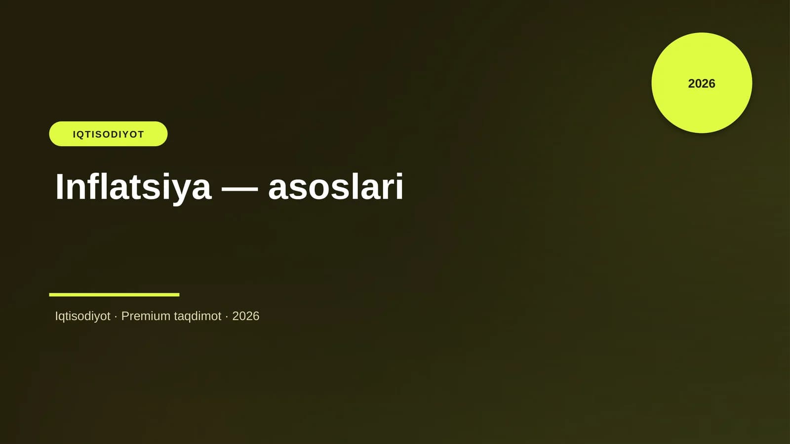 Inflatsiya — asoslari