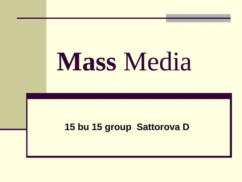 Mass Communication