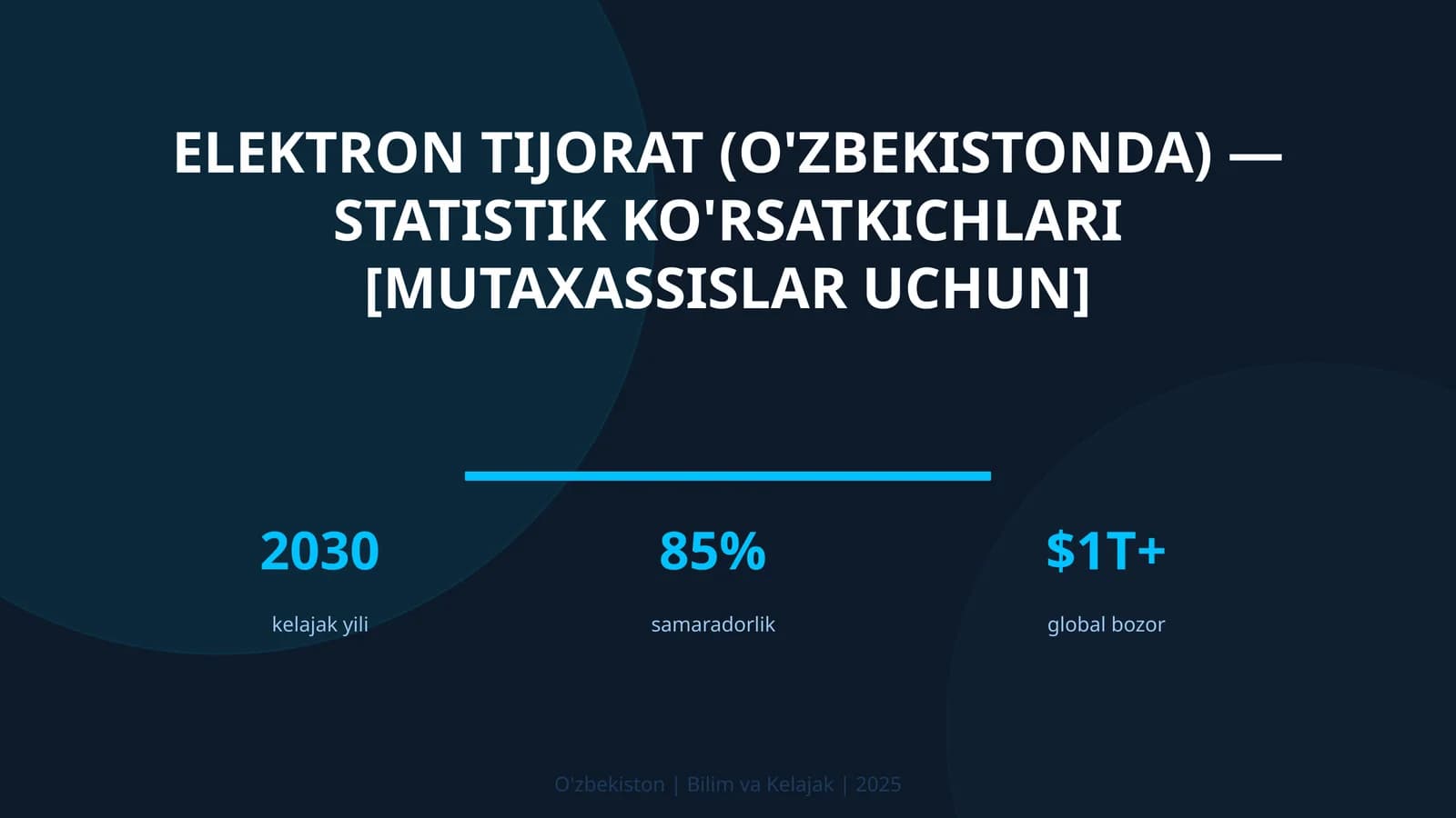 Elektron tijorat (O'zbekistonda) — statistik ko'rsatkichlari [mutaxassislar uchun]