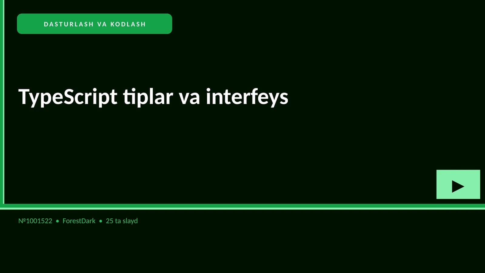 TypeScript tiplar va interfeys