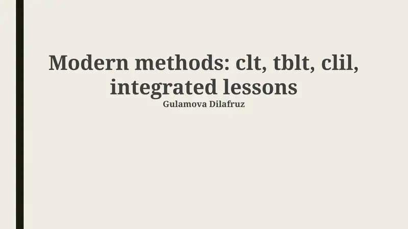 Modern Language Teaching Methods