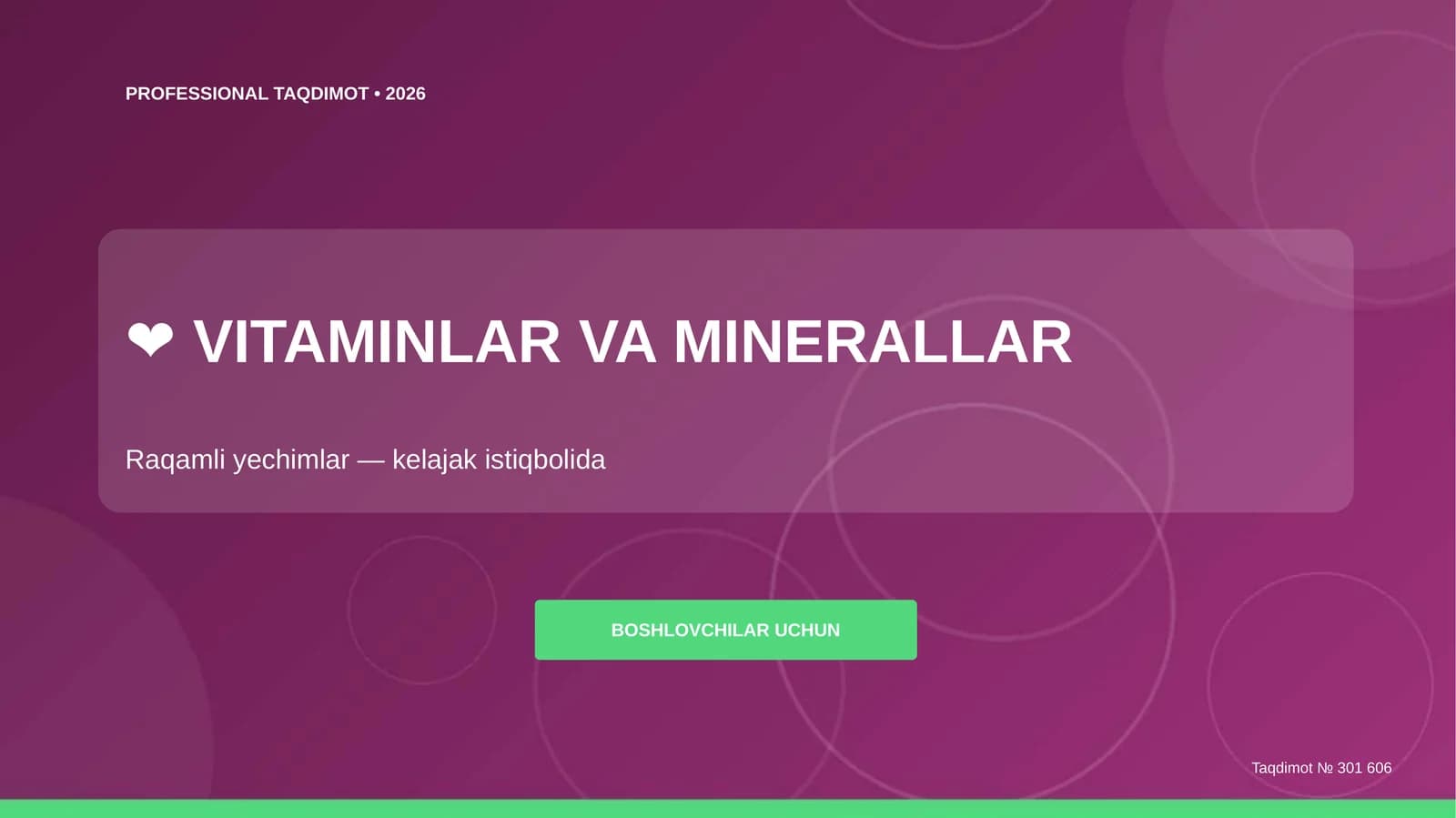 VITAMINLAR VA MINERALLAR