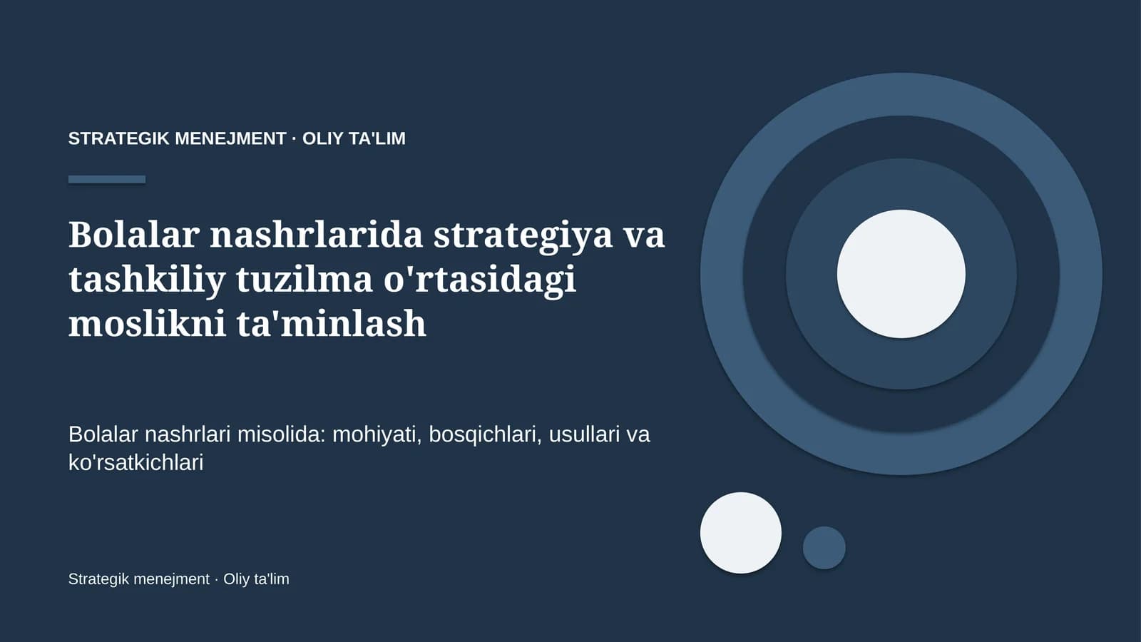 Strategik Menejment · Oliy Ta'lim