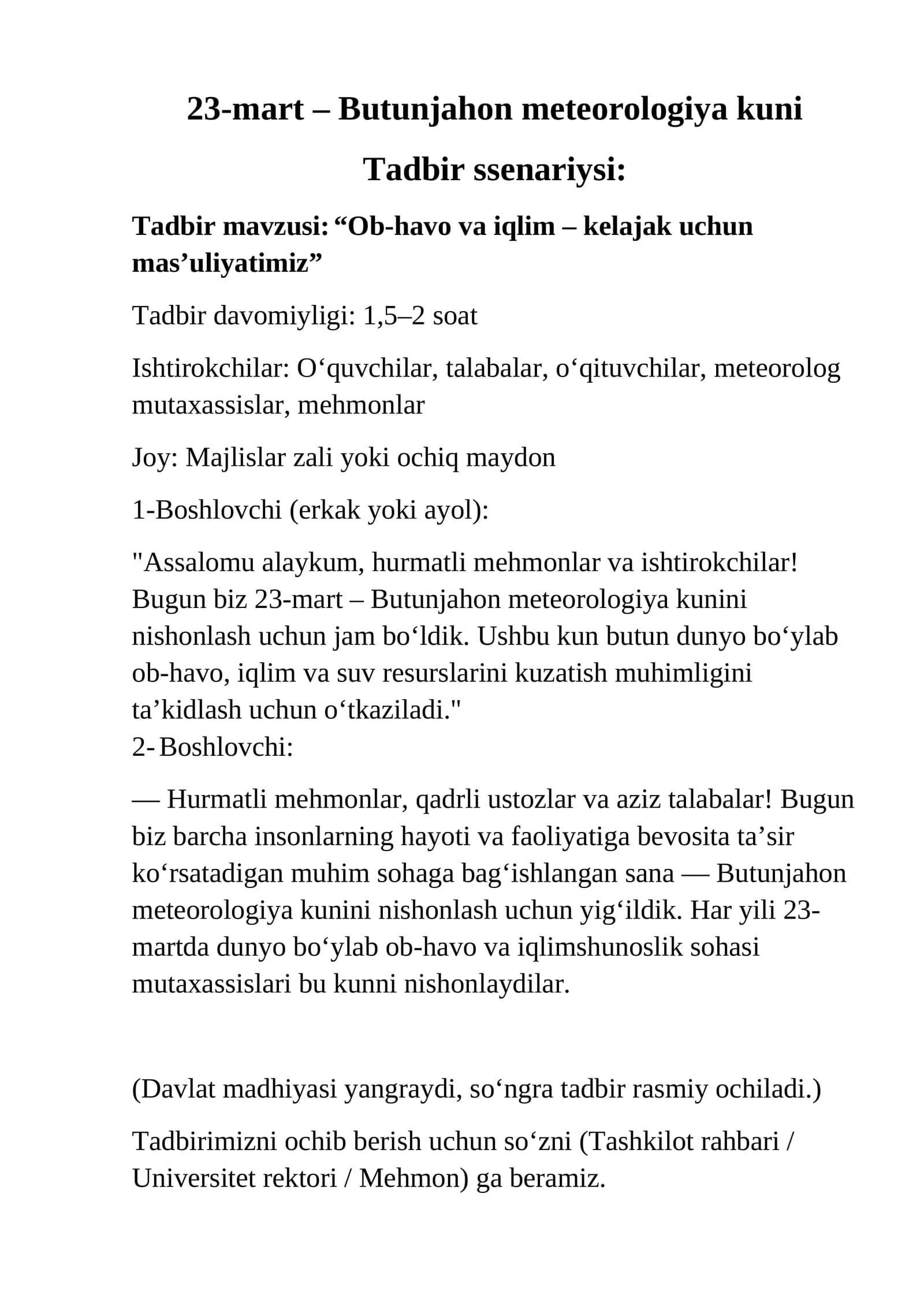Butunjahon meteorologiya kuni