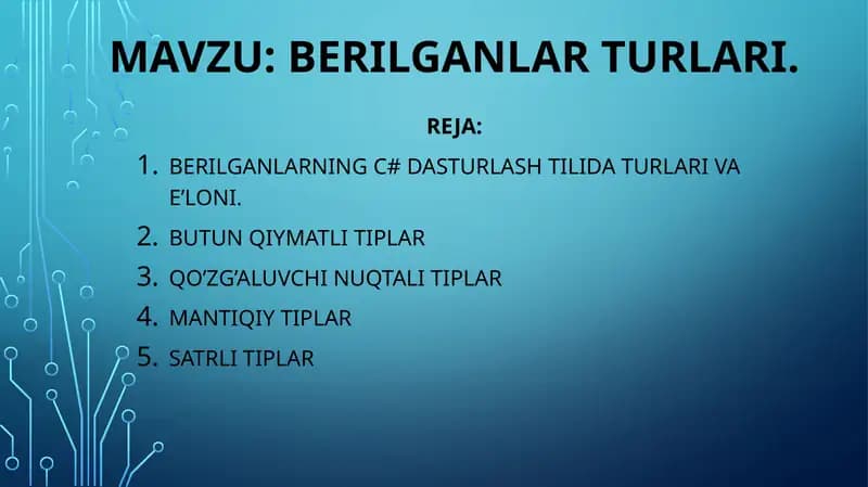 Berilganlarturlari