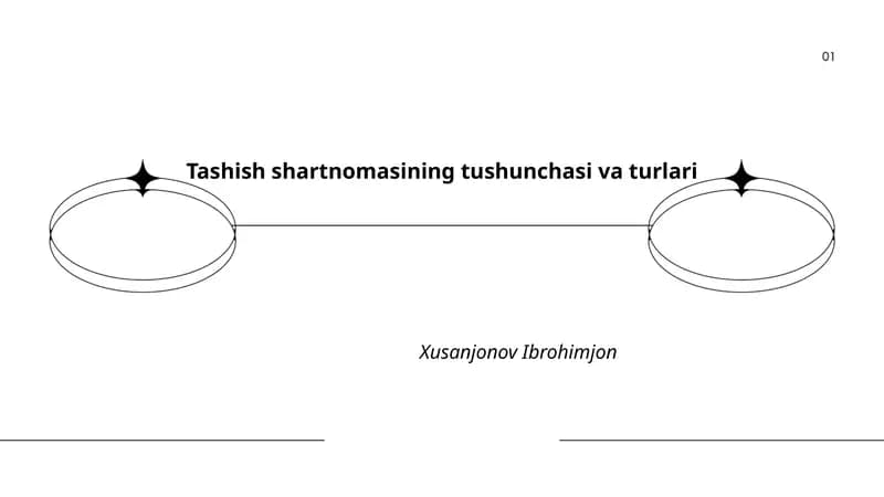 Tashish shartnomasining tushunchasi va turlari