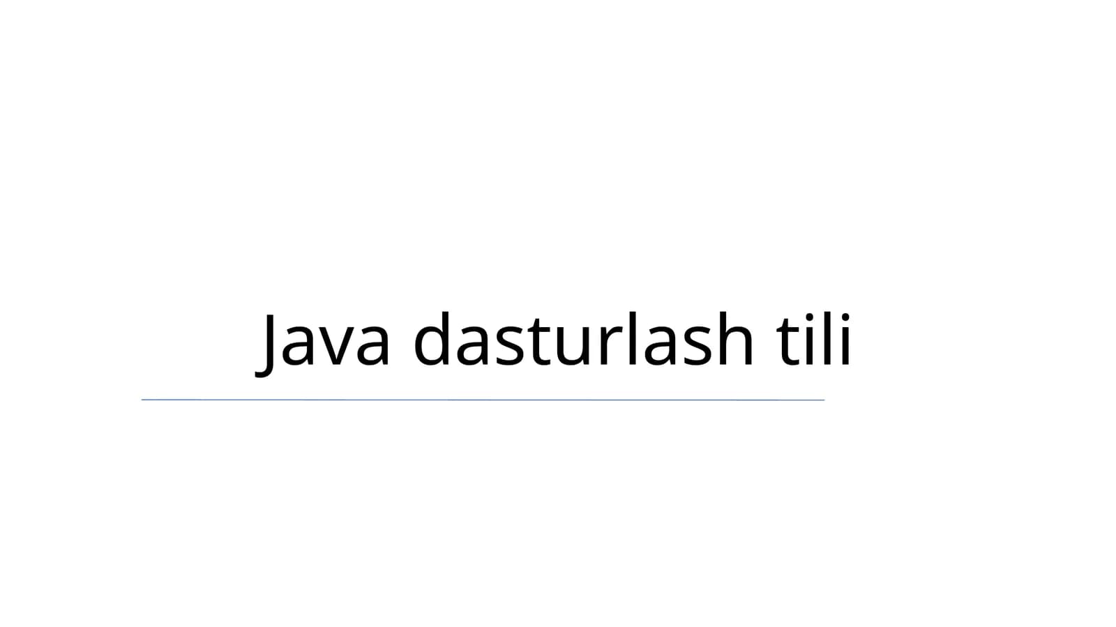 Java dasturlash tili