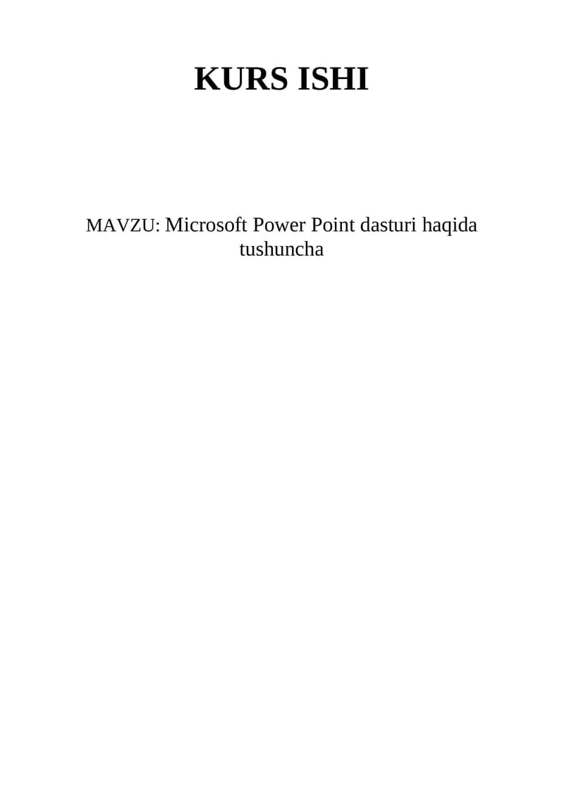 Microsoft Power Point dasturi