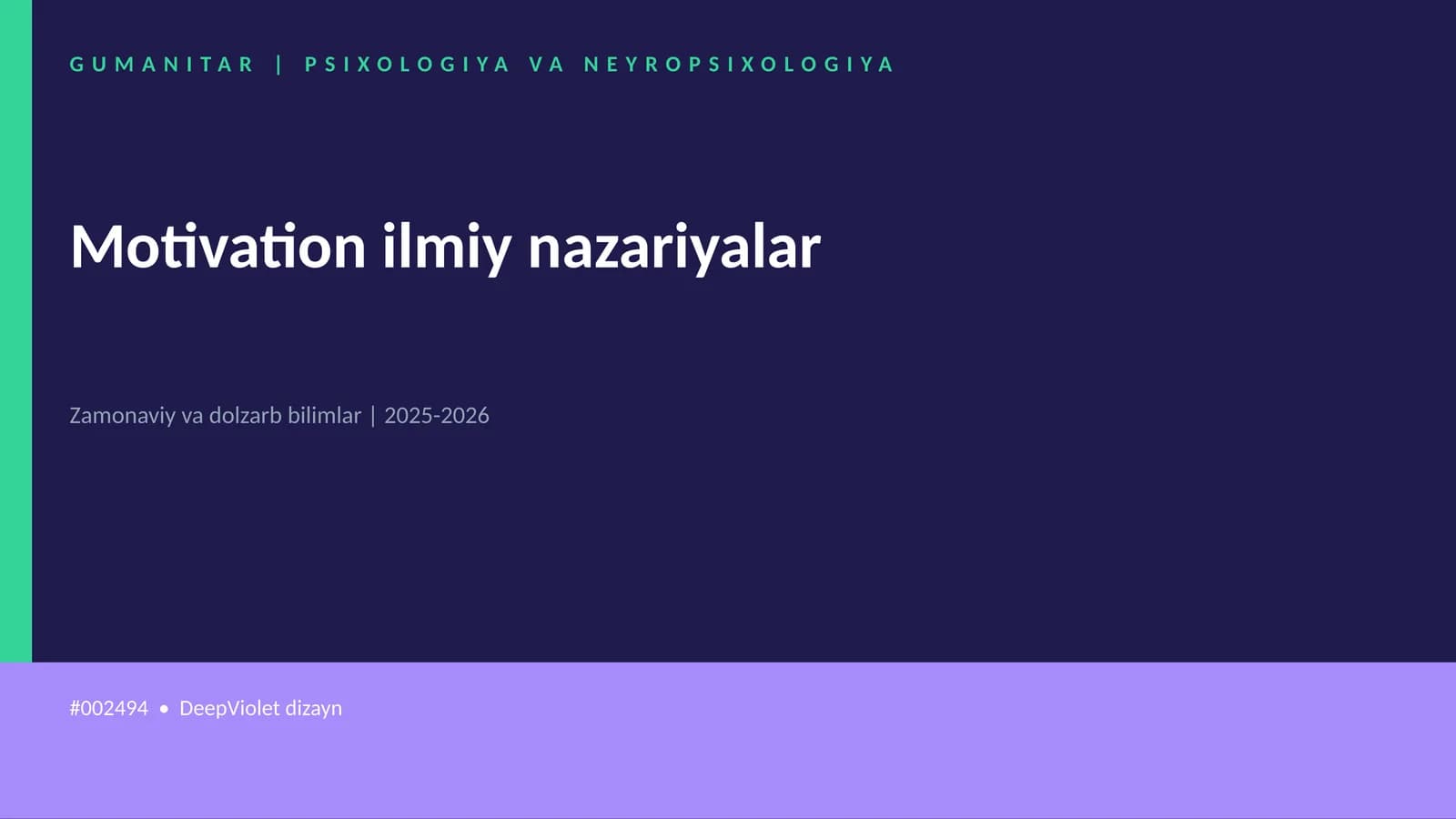 Motivation ilmiy nazariyalar