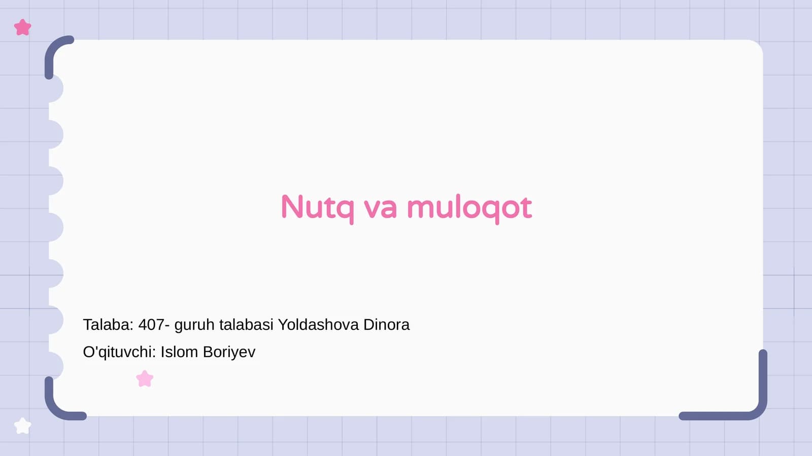 Nutq va muloqot