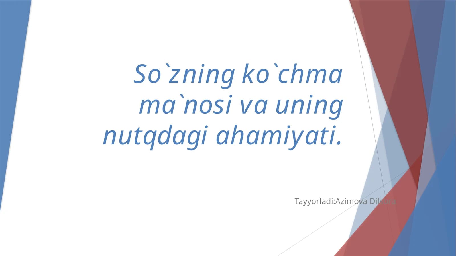 So‘zning ko‘chmama’nosi