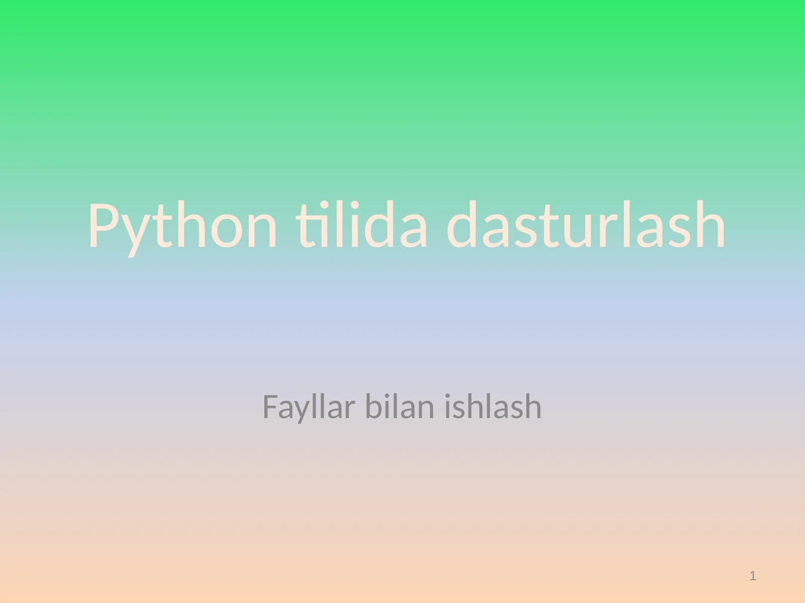 Pythontilidadasturlash