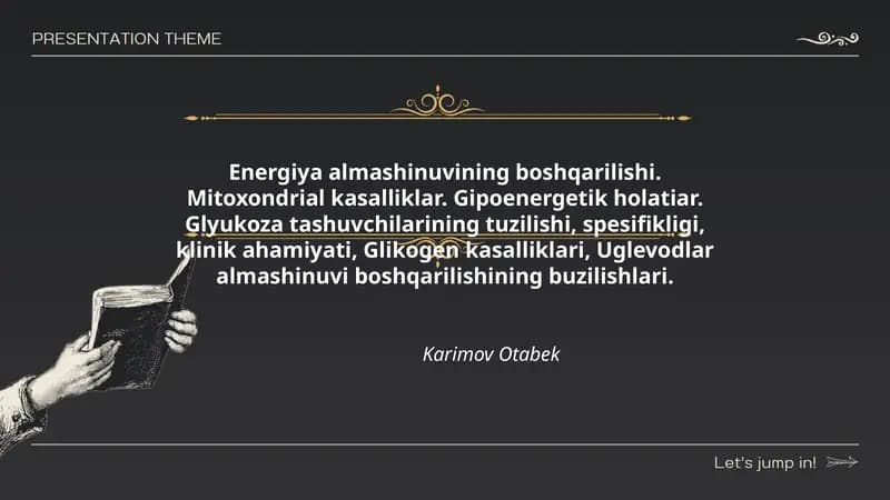 Energiya almashinuvining boshqarilishi