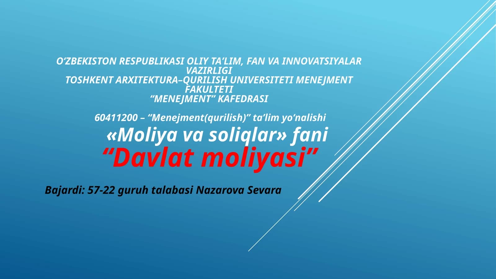 Davlat moliyasi