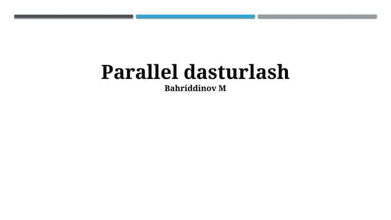 Parallel dasturlash