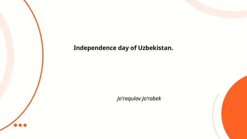 History of Uzbekistan's Independence