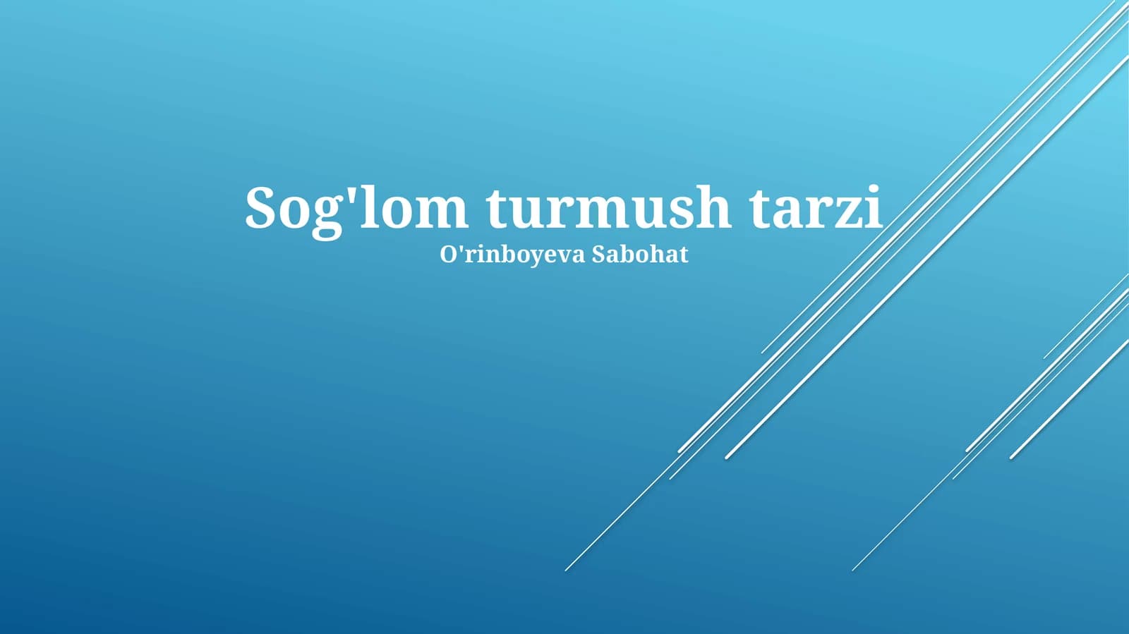Sog'lom turmush tarzi