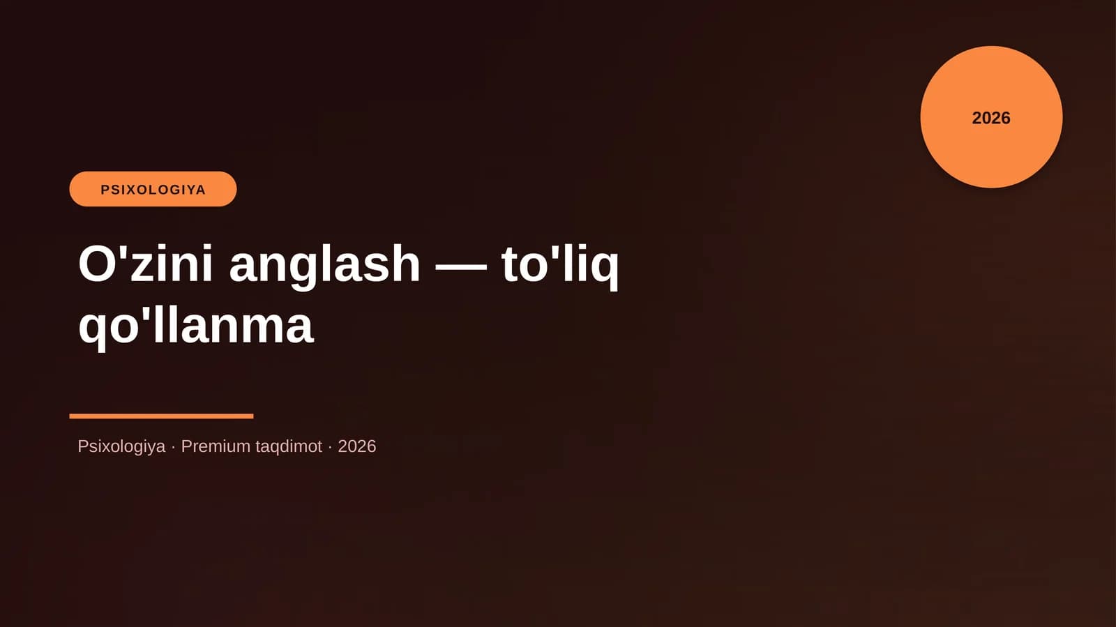 O'zini anglash — to'liq qo'llanma