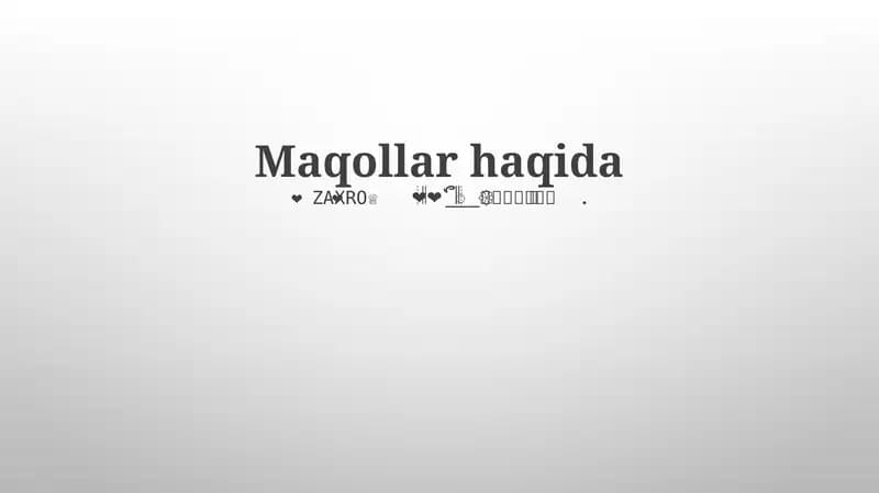 Maqollar haqida