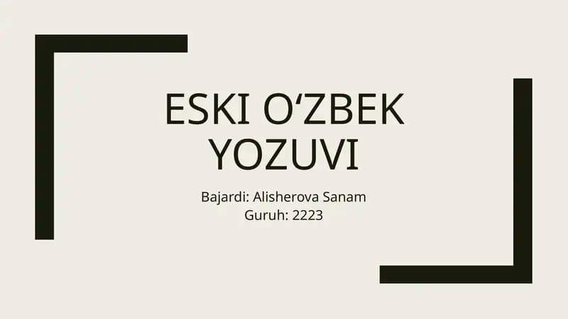 Eski o‘zbek yozuvi