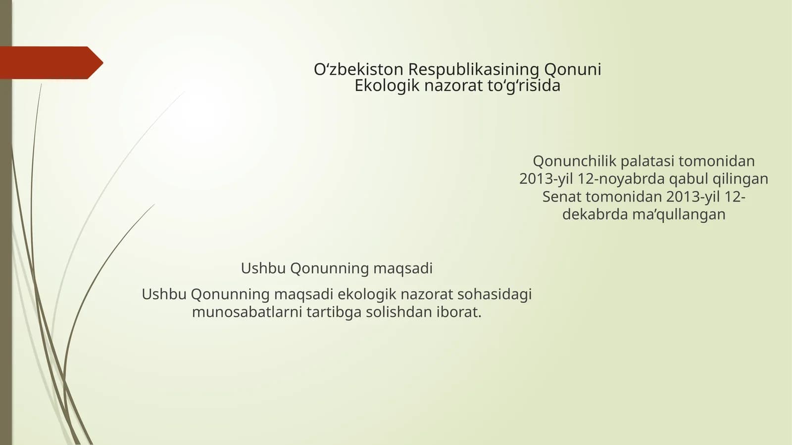 Ekologik nazorat Qonuni