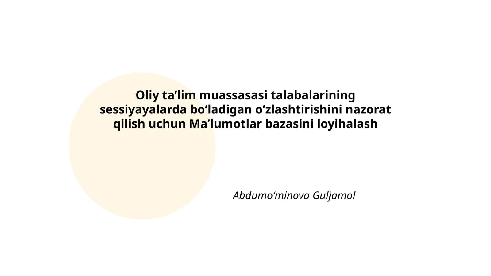 Ma'lumotlar bazasini loyihalash