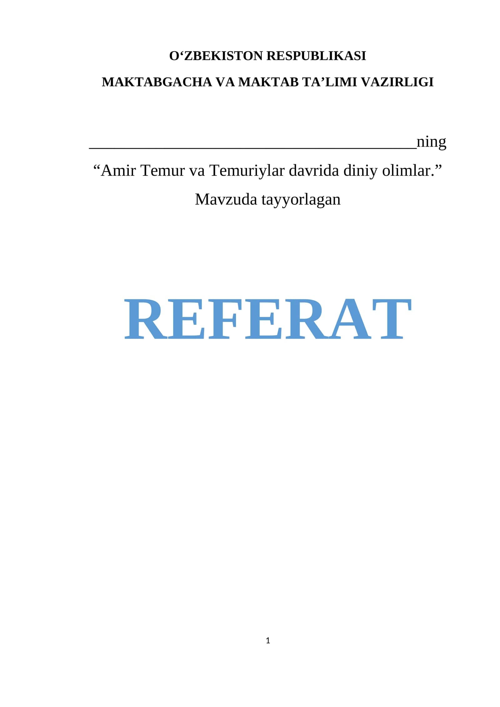 Amir Temur va Temuriylar davrida diniy olimlar