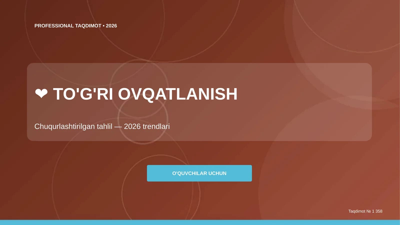 TO'G'RI OVQATLANISH