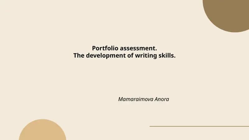 Portfolio assessment