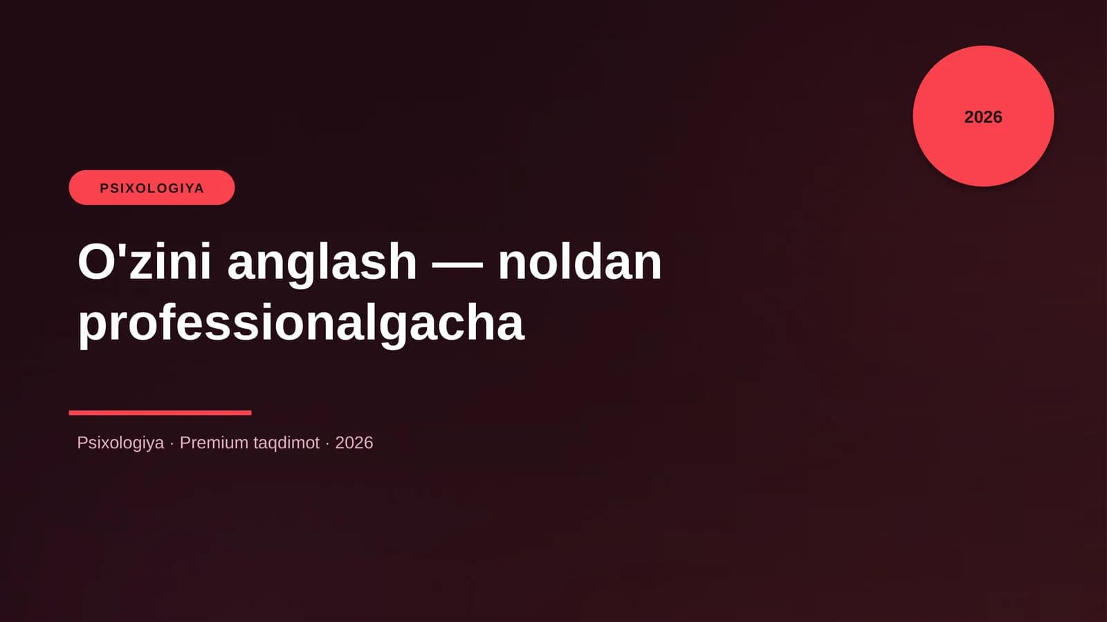 O'zini anglash — noldan professionalgacha