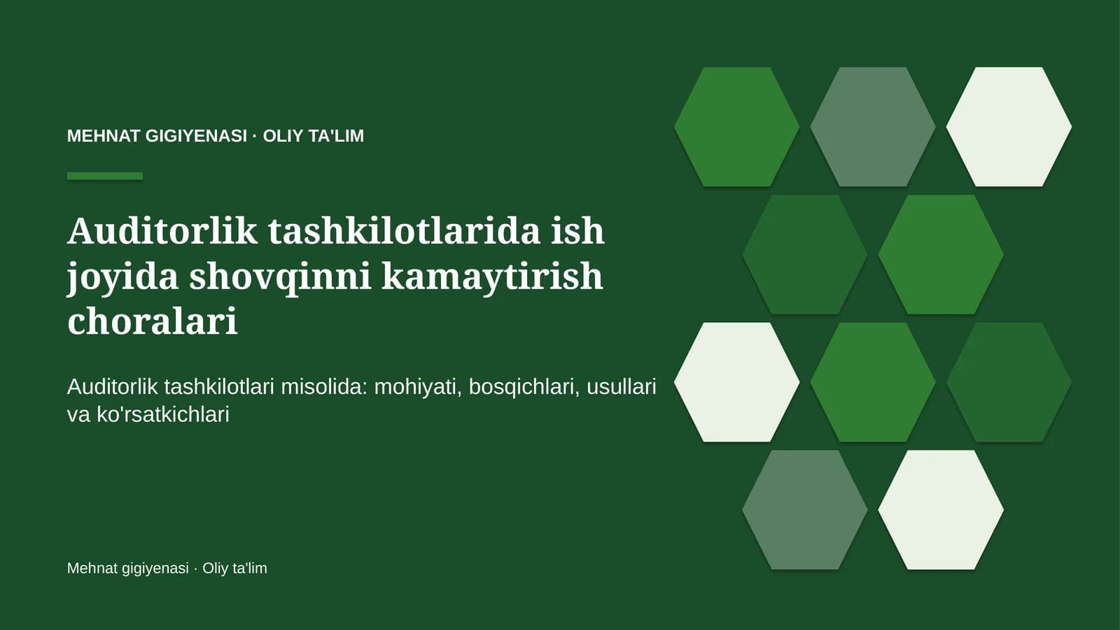 auditorlik tashkilotlarida ish joyida shovqinni kamaytirish choralari 4229