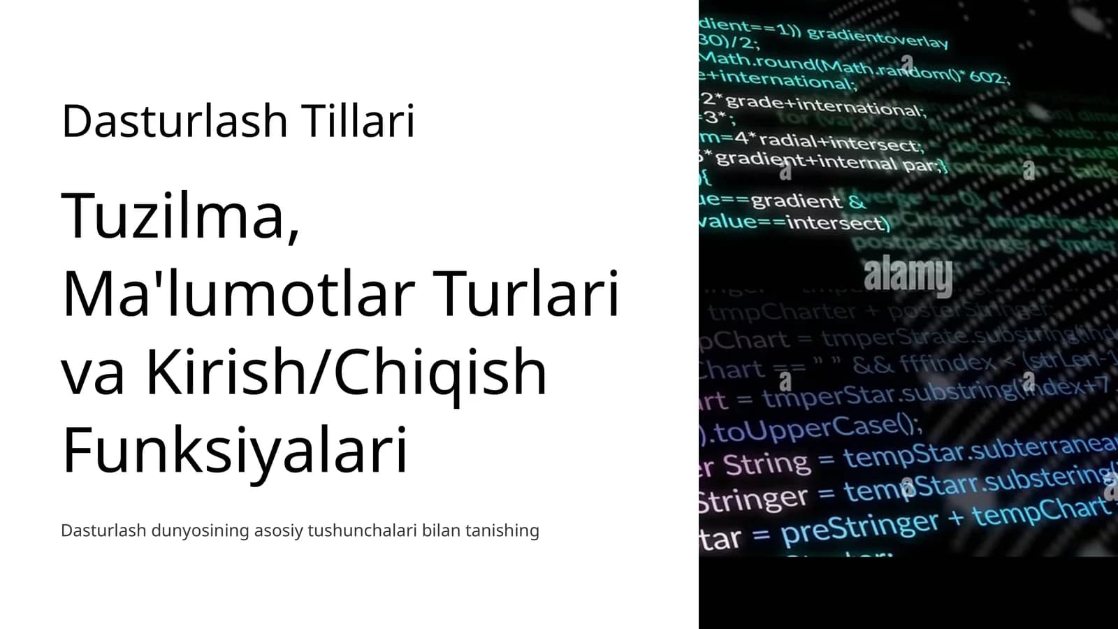 Dasturlash Tillari