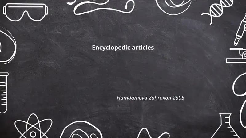 Encyclopedic articles