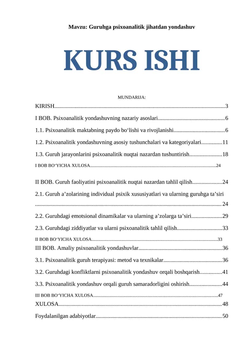 Guruhga psixoanalitik jihatdan yondashuv