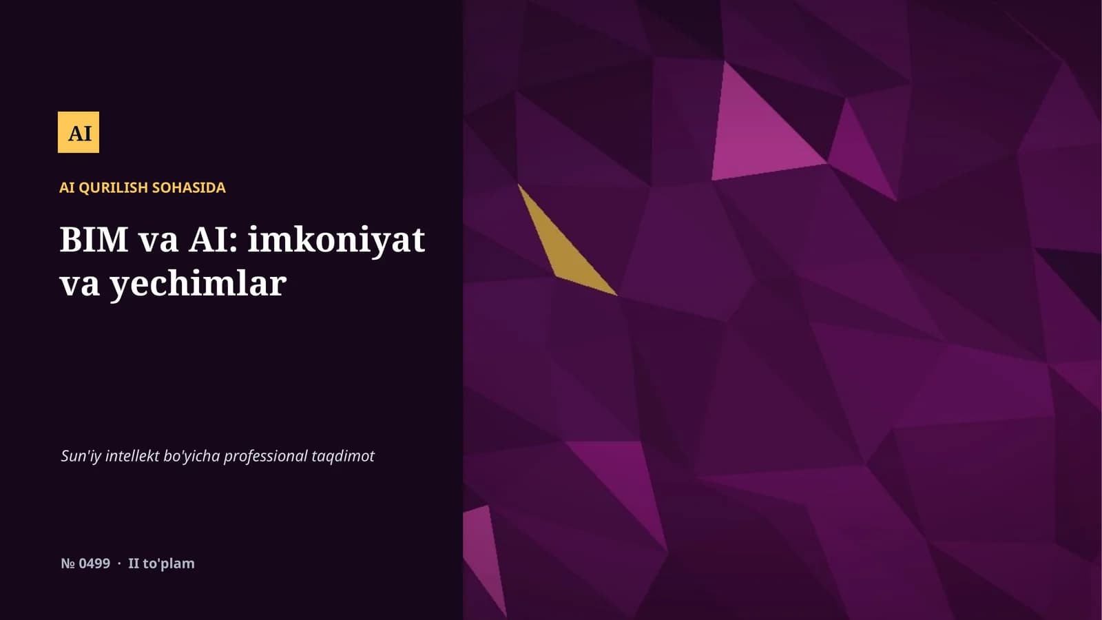 Sun'iy intellekt bo'yicha professional taqdimot