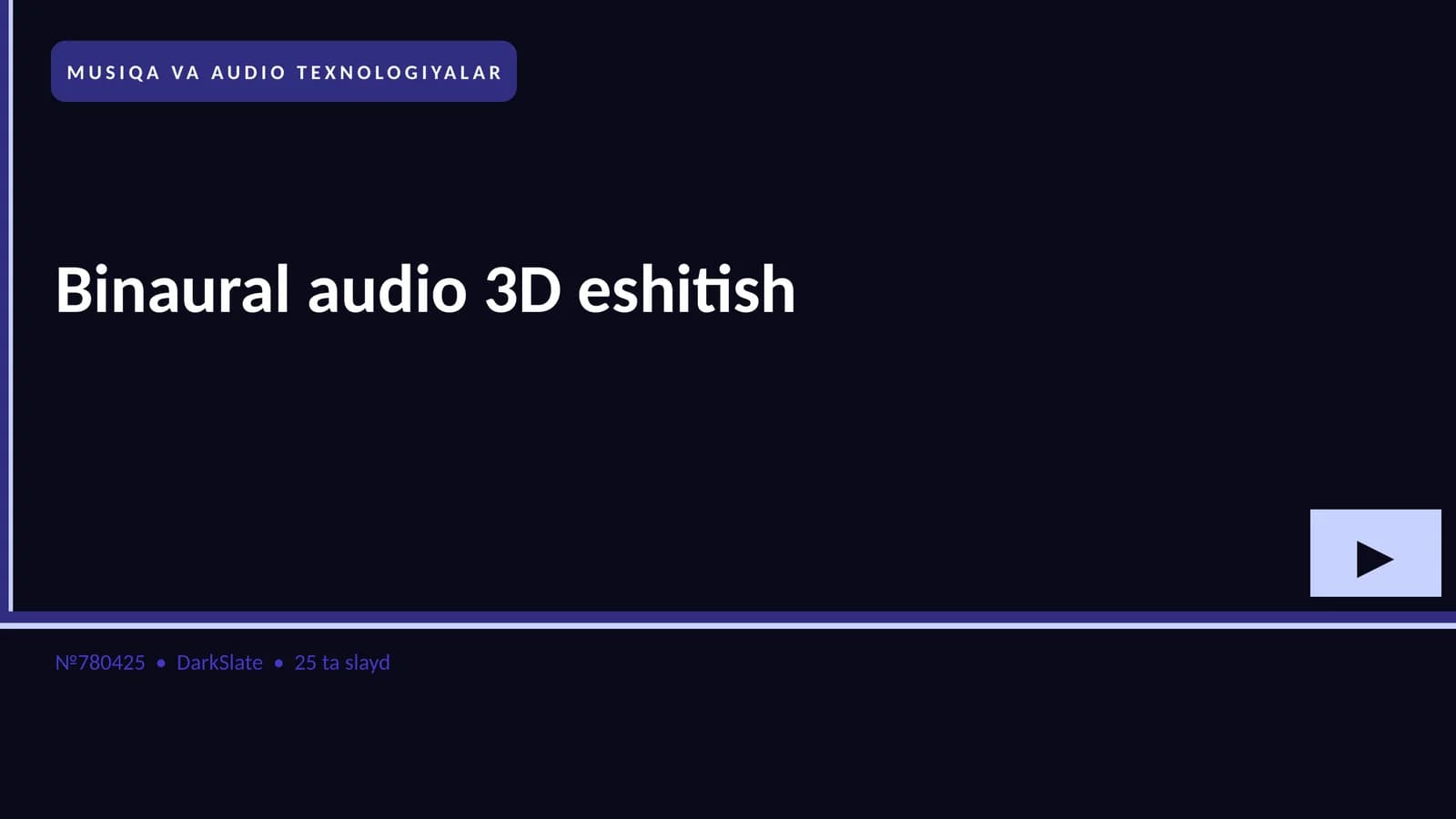 MUSIQA VA AUDIO TEXNOLOGIYALAR