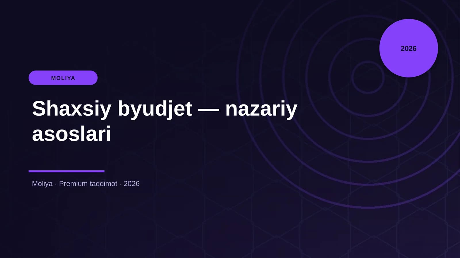 Shaxsiy byudjet — nazariy asoslari